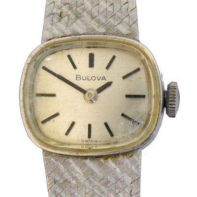Lot 190 - A 9ct gold Bulova manual wind wristwatch