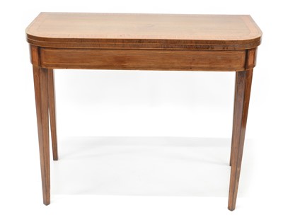 Lot 374 - George III Mahogany and Satinwood Cross-Banded Card Table