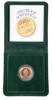 Lot 30 - Queen Elizabeth II, Gold Proof Sovereign, 1980.