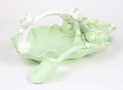 Lot 200 - Victorian Majolica Pottery Strawberry Set by George Jones & Sons