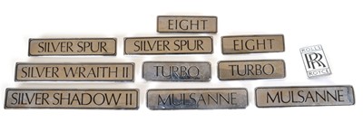 Lot 231 - Ten Rolls Royce and Bentley Nameplates or Name Badges