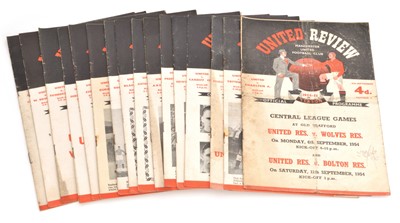 Lot 15 - Manchester United Home Programmes 1954-1955 season