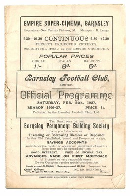 Lot 33 - Barnsley Football Club Home Programme