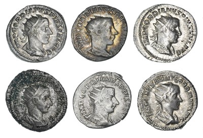 Lot 1 - Gordian III (238-244AD) a selection of silver Antoninianii, loose, VF-EF (6).
