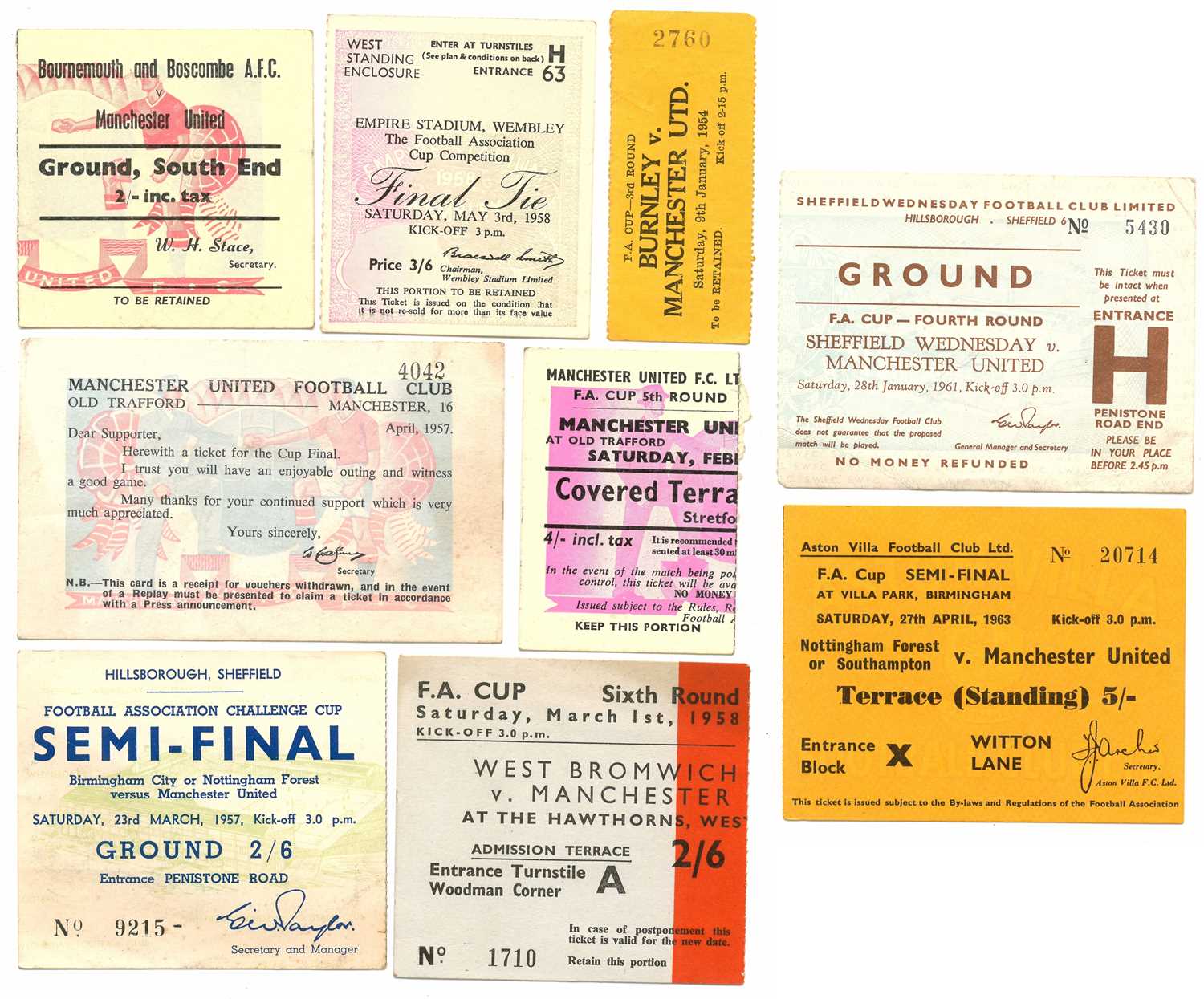 Lot 26 - Manchester United FA Cup home and away tickets