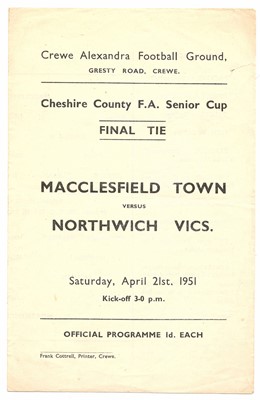 Lot 45 - Cheshire Senior Challenge Cup Finals