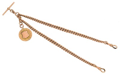 Lot 63 - A 9ct gold Albert chain
