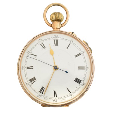 Lot 272 - A 9ct gold open face chronograph pocket watch