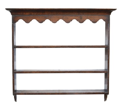Lot 383 - George III Oak Wall Hanging Plate Rack