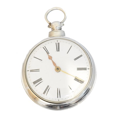 Lot 270 - A Victorian silver pair cased pocket watch by John Winstanley Jr