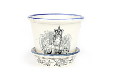 Lot 201 - William IV & Queen Adelaide Coronation Plant Pot and Stand