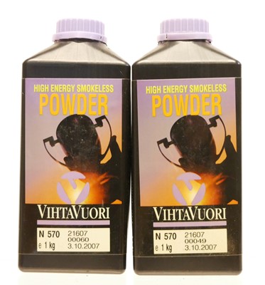 Lot 600 - Two tubs of VihtaVuori smokeless powder N570...