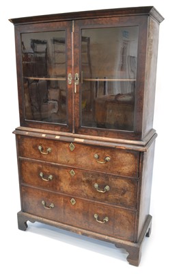 Lot 416 - Mid 18th Century Walnut Cabinet on Chest