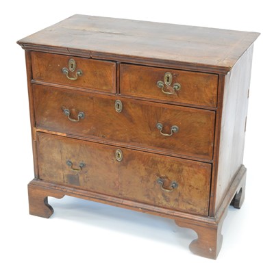 Lot 112 - Mid 18th Century Walnut and Feather Banded Chest of Drawers of Small Proportions