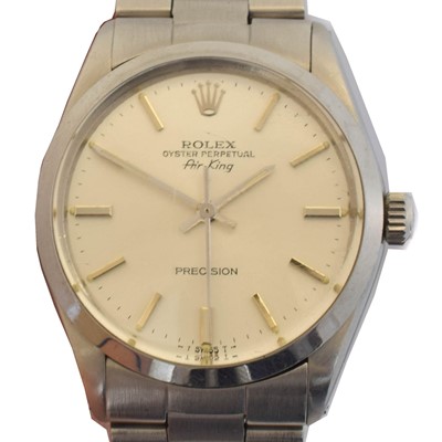 Lot 236 - A 1980s stainless steel Rolex Oyster Perpetual Air King Precision wristwatch, ref. 5500.