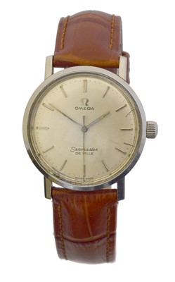 Lot 203 - A stainless steel Omega Seamaster De Ville manual wind wristwatch.
