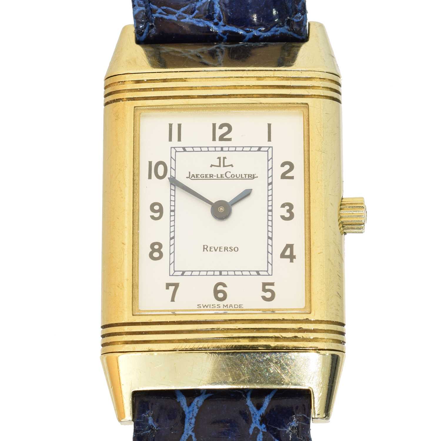 Lot 202 - A ladies 18ct gold Jaeger-LeCoultre Reverso wristwatch