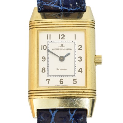 Lot 202 - A ladies 18ct gold Jaeger-LeCoultre Reverso wristwatch