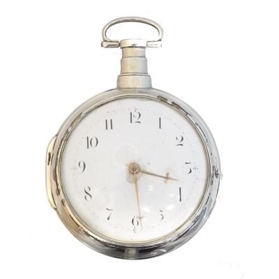 Lot 269 - A George III silver pair cased pocket watch by Webb of Tamworth