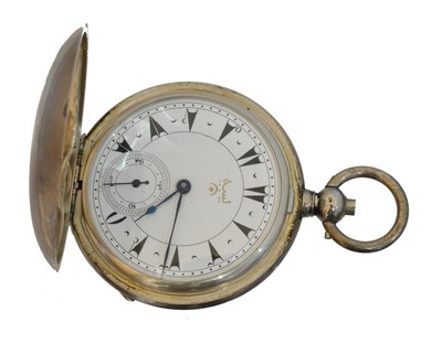 Lot 271 - A silver hunter pocket watch