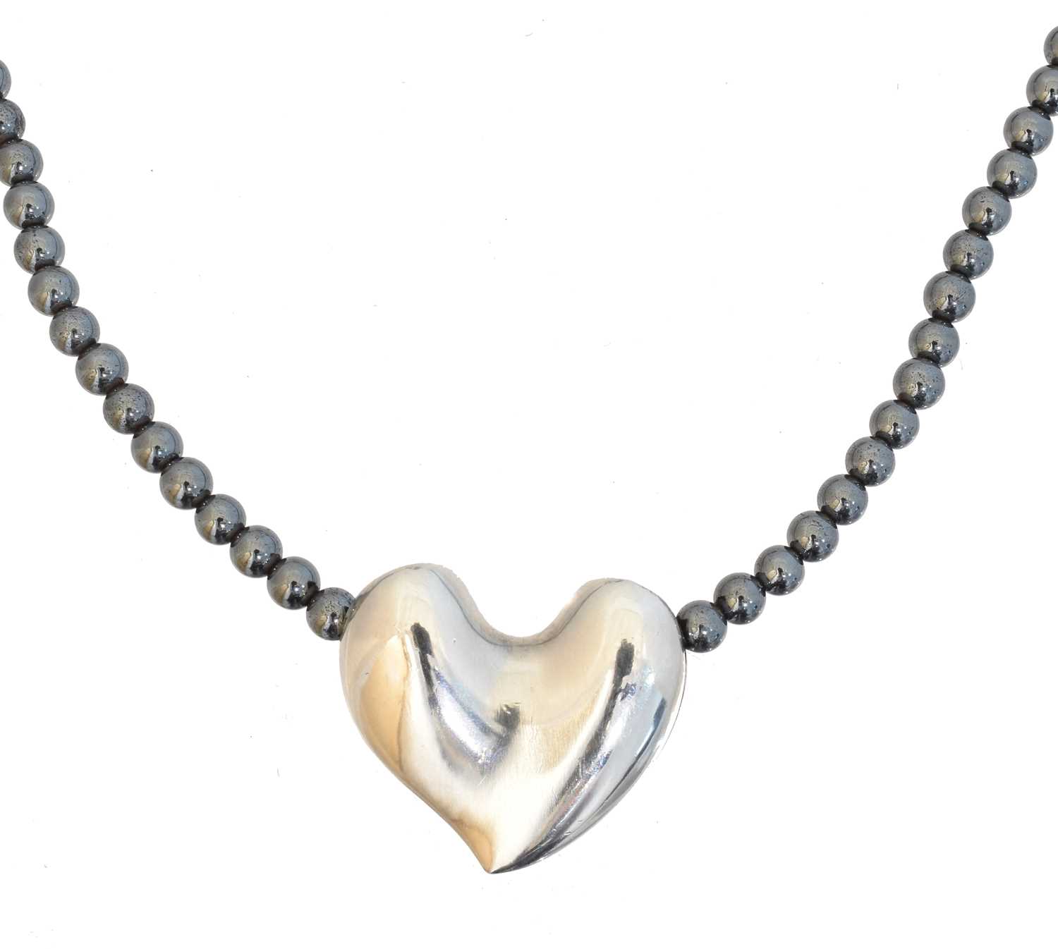 Lot 68 - A silver and haematite necklace by Georg Jensen