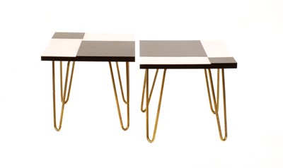 Lot 105 - Pair of Small Mid-Century Style Occasional Tables