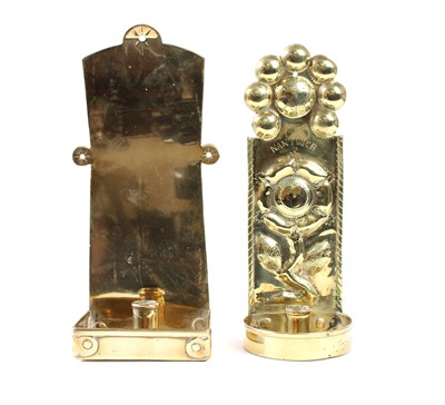 Lot 308 - Two Modern Brass Wall Sconces by David Piggin, Nantwich.