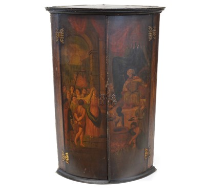 Lot 329 - Late 18th century Bow Fronted Corner Cupboard