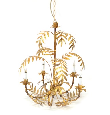 Lot 304 - 20th Century Gilt Metal Five Branch Chandelier