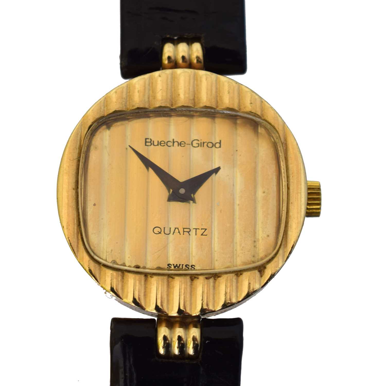 Lot 181 - A 9ct gold Bueche Girod quartz wristwatch.