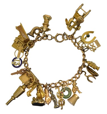 Lot 28 - A charm bracelet