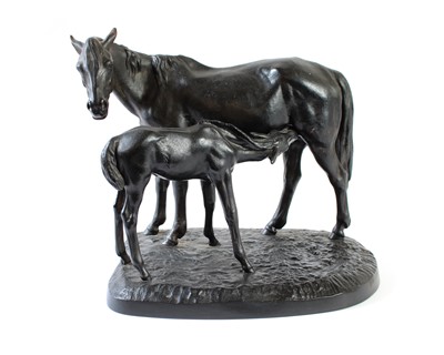 Lot 2 - Russian Cast Iron Figure Group of a Horse and Foal