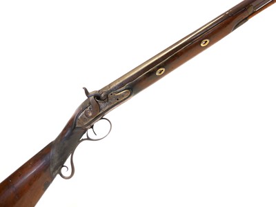 Lot 112 - Percussion shotgun, converted from a flintock,...