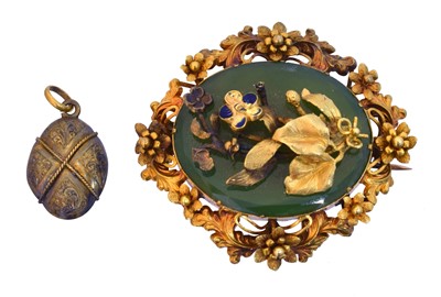 Lot 14 - A 19th century enamel memorial brooch