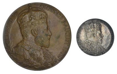 Lot 66 - Edward VII, Coronation, 1902, bronze and silver medals by George William de Saulles (2).