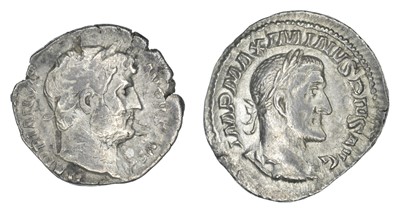 Lot 7 - Hadrian and Maximus Thrax, Two AR Denarii