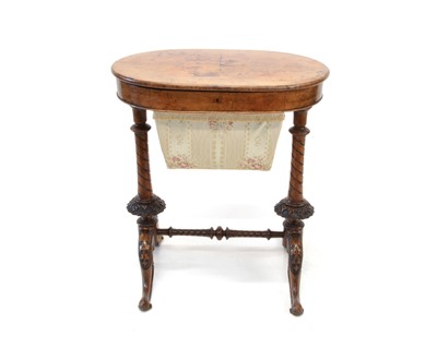 Lot 356 - Victorian Walnut Sewing Table