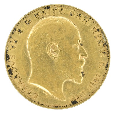 Lot 52 - King Edward VII, Sovereign, 1910.