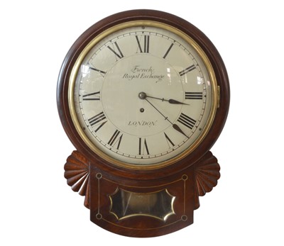 Lot 259 - An Early 19th Century French Royal Exchange Drop Dial Single Fusee Wall Clock