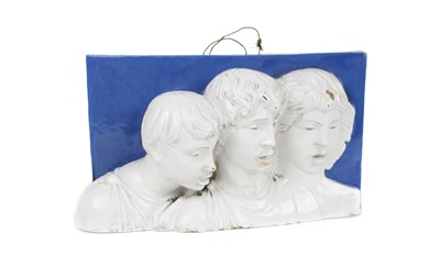 Lot 64 - Relief Moulded Terracotta Plaque by Cantagalli Firenze