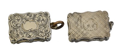 Lot 171 - Two Victorian silver vinaigrettes