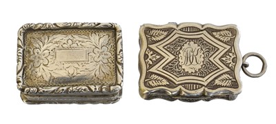 Lot 129 - Two 19th century silver vinaigrettes