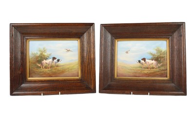 Lot 204 - Pair of Crown Devon plaques signed R. Hinton