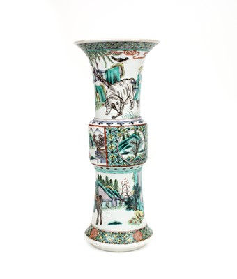 Lot 15 - Chinese Famille Verte "Gu" Vase