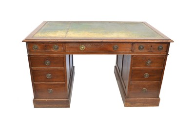Lot 398 - Edwardian Mahogany Twin Pedestal Partners Desk