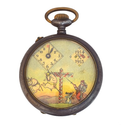 Lot 246 - A French WWI novelty open face pocket watch.