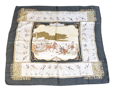 Lot 173C - A Hermès 'Les Plaisirs Du Froid' silk scarf by  Hugo Grygkar