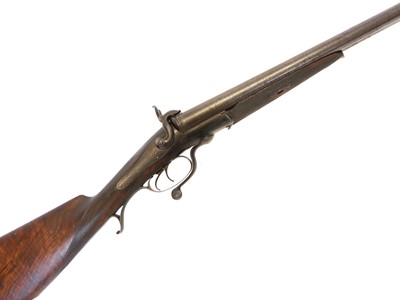 Lot 86 - Golden 12 bore side by side pinfire shotgun,...