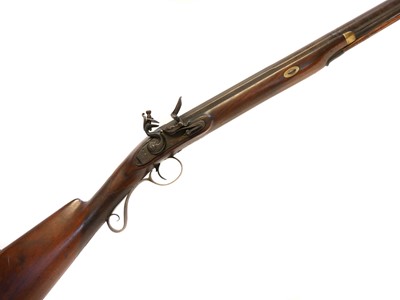 Lot 91 - Flintlock 15 bore single barrel shotgun,...