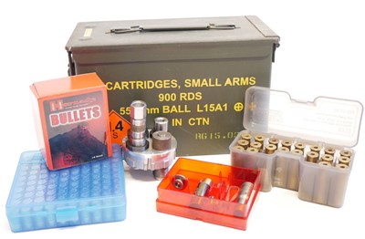 Lot 568 - 11.7mm Danish reloading tools and components,...